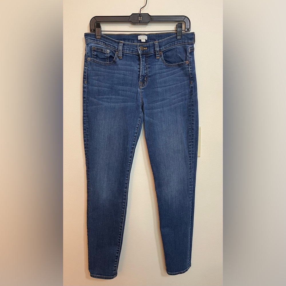 J. Crew Women’s Mid Rise Stretch Skinny Medium Wash Denim Jean Size 29/30